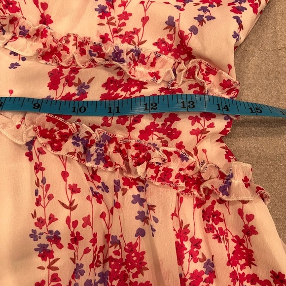 [US8]Seasty WMN Midi Dress L/S Floral Frill Trim Flounce Sleeve Ruffle Hem Dress - Picture 11 of 14